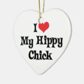 Ik hou van mijn Hippy Chick Keramisch Ornament (Links)