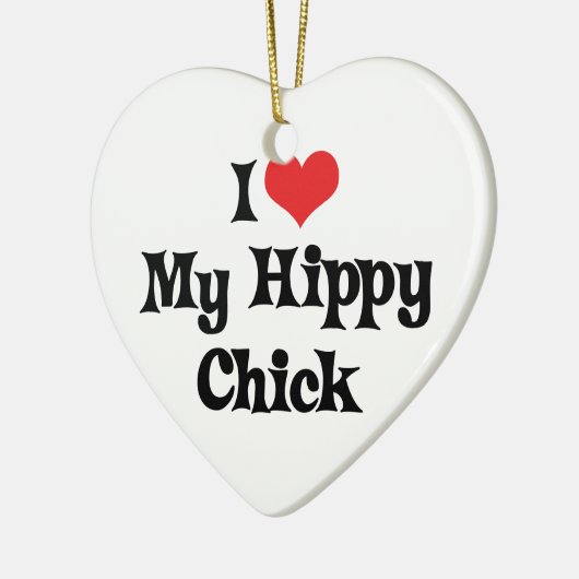 Ik hou van mijn Hippy Chick Keramisch Ornament (Links)