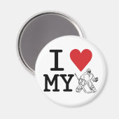 Ik hou van mijn Hockey Goalie Magneet (Voorkant / Achterkant)