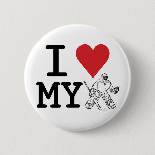 Ik hou van mijn Hockey Goalie Ronde Button 5,7 Cm