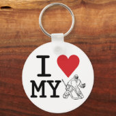Ik hou van mijn Hockey Goalie Sleutelhanger (Voorkant)