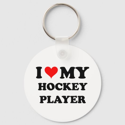 Ik hou van mijn hockeyspeler sleutelhanger (Voorkant)
