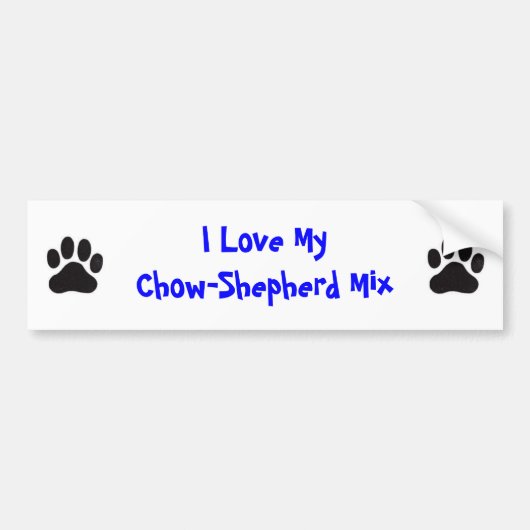 Ik hou van mijn hoe-Shepherd Mix Bumpersticker (Voorkant)