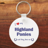 Ik hou van mijn hoge pony's (meerdere pony's) sleutelhanger (Voorkant)