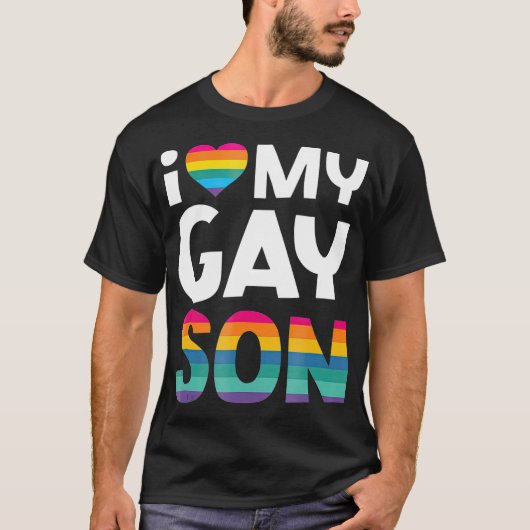 Ik hou van mijn homepage Gay Pride Gift LGBT Lesbi T-shirt (Voorkant)