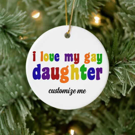 Ik hou van mijn hometaudochter Proud LGBTQ maanker Keramisch Ornament (Boom)