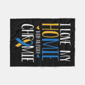 Ik hou van mijn homie met een extra chromie down s fleece deken (Voorkant (Horizontaal))