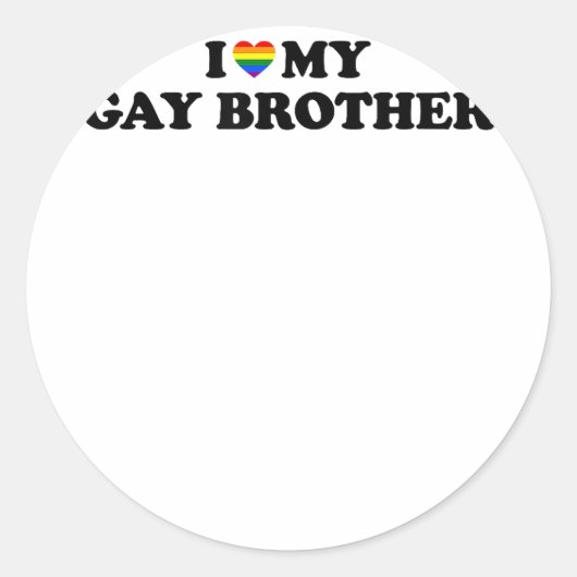 Ik hou van mijn homo broer kopie ronde sticker (Voorkant)