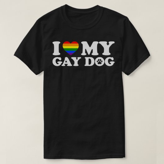 Ik hou van mijn homo hond TShirt (Design voorkant)