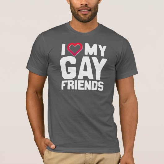 IK HOU VAN MIJN HOMO VRIENDEN T-SHIRT (Voorkant)