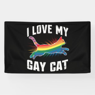 Ik hou van mijn homokat, leuke regenboog trots Lgb Spandoek