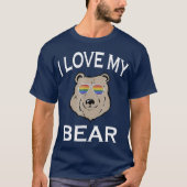 Ik hou van mijn homoseksuele Beer T Boyvriend Husb T-shirt (Voorkant)