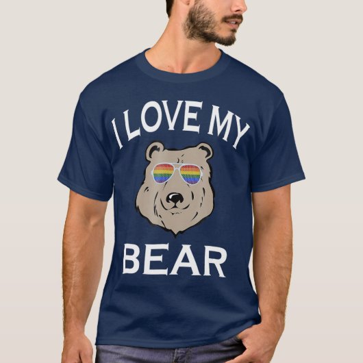 Ik hou van mijn homoseksuele Beer T Boyvriend Husb T-shirt (Voorkant)