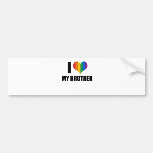 Ik hou van mijn homoseksuele broer bumpersticker (Voorkant)
