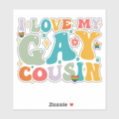Ik hou van mijn homoseksuele neef Groovy Rainbow L Sticker (Vel)