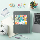 Ik hou van mijn homoseksuele neef Groovy Rainbow L Sticker (iPad Cover)
