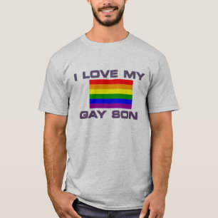 Ik hou van mijn homoseksuele zoon Regenboogvlag Pr T-shirt