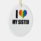 Ik hou van mijn homoseksuele zus keramisch ornament (Rechts)