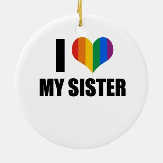 Ik hou van mijn homoseksuele zus keramisch ornament (Achterkant)