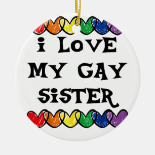 Ik hou van mijn homzusje LGBT Gift Gay Lesbian Mar Keramisch Ornament