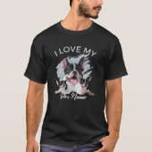 Ik Hou Van Mijn Hond Aangepaste Foto Huisdier Kat T-shirt (Voorkant)