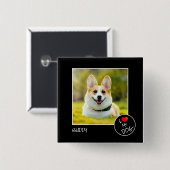 Ik hou van mijn hond, aangepaste foto - Pet Lovers Vierkante Button 5,1 Cm (Voorkant /achterkant)