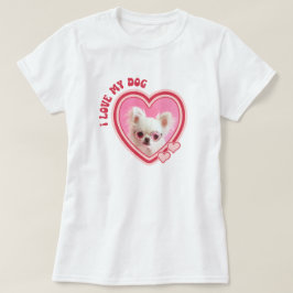 Ik hou van mijn hond aangepaste foto t-shirt