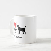 Ik hou van mijn hond Aangepaste naam Persoonlijke Koffiemok (Voorkant links)