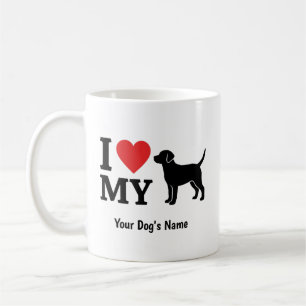 Ik hou van mijn hond Aangepaste naam Persoonlijke Koffiemok