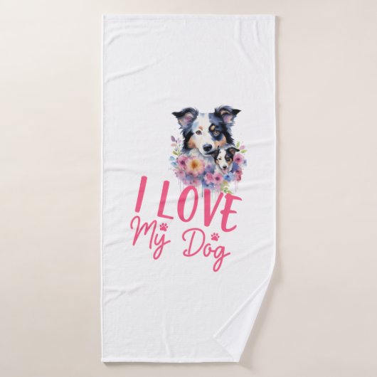 Ik hou van mijn hond badhanddoek (Badhanddoek)