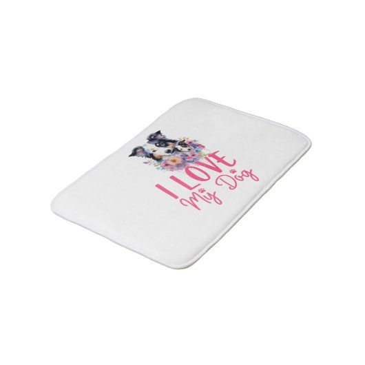 Ik hou van mijn hond badmat (Gekanteld)