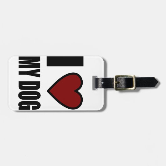 Ik hou van mijn hond bagagelabel (Voorkant horizontaal)