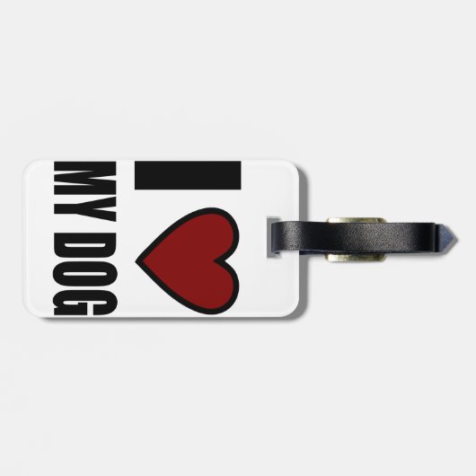 Ik hou van mijn hond bagagelabel (Achterkant horizontaal)