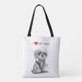 Ik hou van mijn hond Bichon frisé Tote Bag (Achterkant)