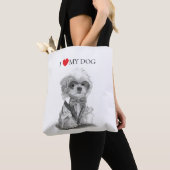 Ik hou van mijn hond Bichon frisé Tote Bag (Dichtbij)