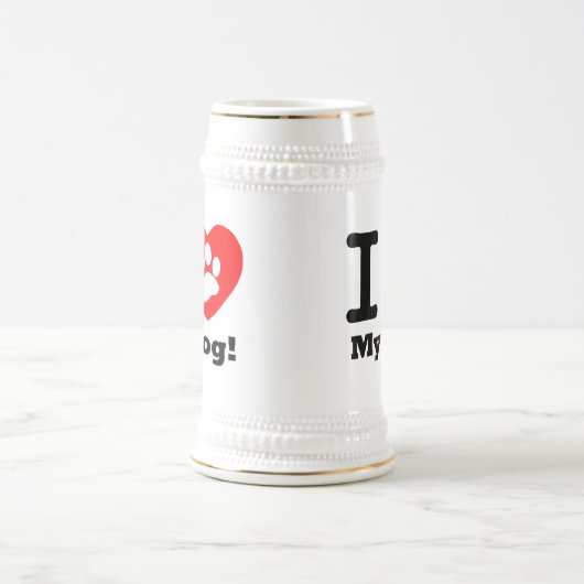 Ik hou van mijn hond bierpul (Center)