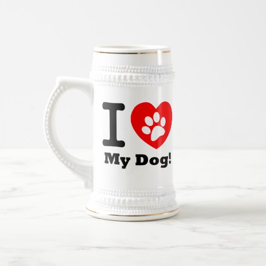 Ik hou van mijn hond bierpul (Links)