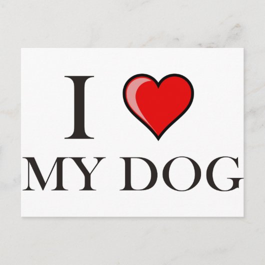 Ik hou van mijn hond briefkaart (Voorkant)