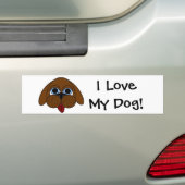 Ik hou van mijn hond! Bumpersticker (Op auto)