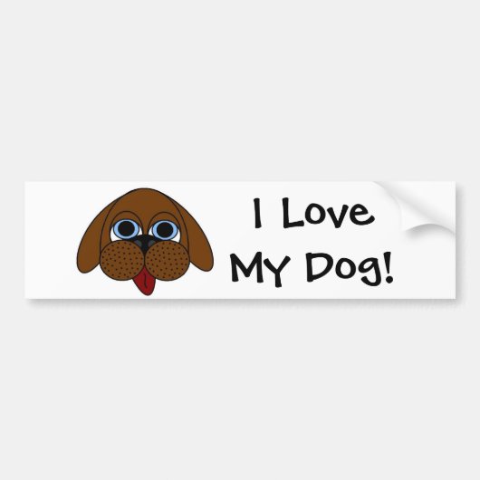 Ik hou van mijn hond! Bumpersticker (Voorkant)