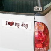 Ik hou van mijn hond bumpersticker (Op Truck)