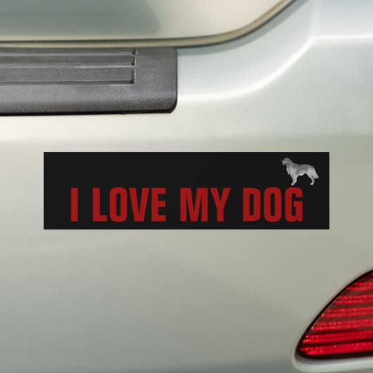 Ik hou van mijn hond bumpersticker (Op auto)