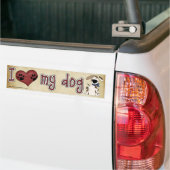 Ik hou van mijn hond! bumpersticker (Op Truck)