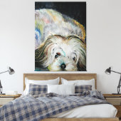 Ik hou van mijn hond canvas print (Insitu (Slaapkamer))
