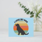 Ik hou van mijn hond Cute Golden Retriever Sunset Briefkaart (Staand voorkant)
