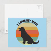 Ik hou van mijn hond Cute Golden Retriever Sunset Briefkaart (Voorkant / Achterkant)
