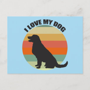 Ik hou van mijn hond Cute Golden Retriever Sunset Briefkaart