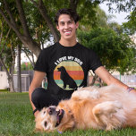 Ik hou van mijn hond Cute Golden Retriever Sunset T-shirt<br><div class="desc">Ik hou van mijn gouden rector. Cute hondenliefhebber gift voor een eigenaar van een gouden rekwieg of Labrador rekwisiet. Een prachtig cadeau van een dierenarts met een  retro-sunset afbeelding en een cool pup silhouet van het beste dier.</div>