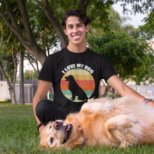 Ik hou van mijn hond Cute Golden Retriever Sunset T-shirt