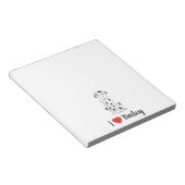 Ik hou van mijn hond Cute Personalized Whimsical Notitieblok (Schuin)